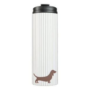 Bouteilles Isothermes Dachshunts Brown sur bandes beiges