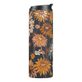 Bouteilles Isothermes Dahlia et chrysanthèmes audacieux sans couture mot (Tourné sur la gauche)