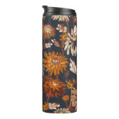 Bouteilles Isothermes Dahlia et chrysanthèmes audacieux sans couture mot (Tourné sur la droite)