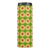 Bouteilles Isothermes Dahlia jaune motif floral sur vert (Dos)