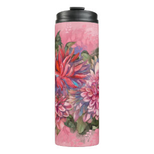 Bouteilles Isothermes Dahlia rose Fleurs Vintages