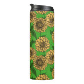 Bouteilles Isothermes Dahlias en jaune et vert (Tourné sur la droite)