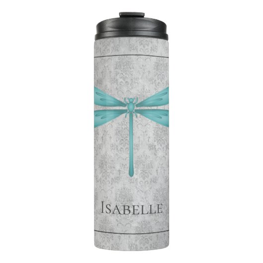 Bouteilles Isothermes Damas de libellule turquoise (Devant)