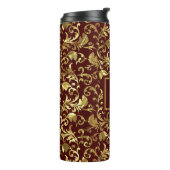 Bouteilles Isothermes Damas d'or sur Arrière - plan Brown (Tourné sur la gauche)