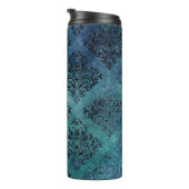 Bouteilles Isothermes Damas noir et bleu (Tourné sur la droite)