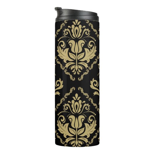 Bouteilles Isothermes Damask Black Gold : Classic Ornament. (Tourné sur la droite)