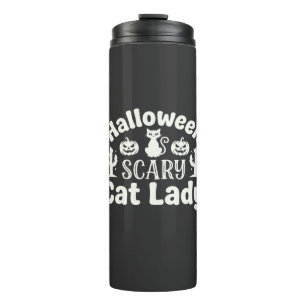 Bouteilles Isothermes Dame de chat effrayante Halloween_1