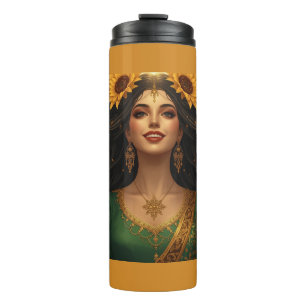 Bouteilles Isothermes Dame de Tournesol Persan Mug Art Floral Élégant