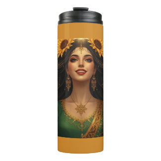 Bouteilles Isothermes Dame de Tournesol Persan Mug | Art Floral Élégant
