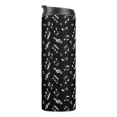 Bouteilles Isothermes Dancing Music Notes Motif et Monogramme rose (Tourné sur la droite)
