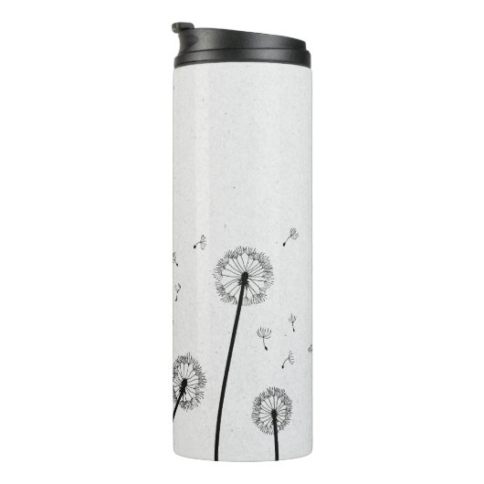 Bouteilles Isothermes Dandelions Fleurs Pappus Spores Gris (Tourné sur la droite)