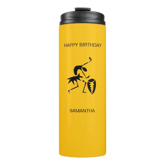 Bouteilles Isothermes Danseur de silhouette d'art africain (Devant)