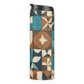 Bouteilles Isothermes Dark Blue, Teal, Brown, and Tan Geometric Pattern (Tourné sur la droite)