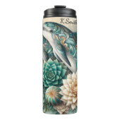 Bouteilles Isothermes Dauphins Ornés Succulent Floral (Devant)