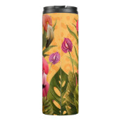 Bouteilles Isothermes De Beaux Hérons Roses Aux Feuilles Tropicaux (Dos)