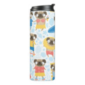 Bouteilles Isothermes De mignons carlins en vacances. motif avec carlin  (Tourné sur la gauche)