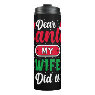 Bouteilles Isothermes Dear Santa Wife christmas family matching
