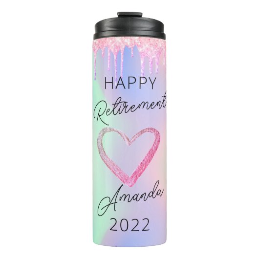 Bouteilles Isothermes Déchets De Parties scintillant Rose Cadeau De Retr (Devant)