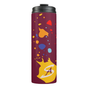 Bouteilles Isothermes Déchets de peinture Qirky violet foncé Monogramme