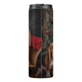 Bouteilles Isothermes Décor de Noël Basset Hound Snowy Sleigh (Dos)