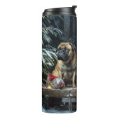 Bouteilles Isothermes Décor de Noël Bullmastiff Snowy Sleigh (Tourné sur la gauche)