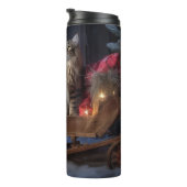 Bouteilles Isothermes Décor de Noël du Maine Coon Snowy Sleigh (Tourné sur la droite)