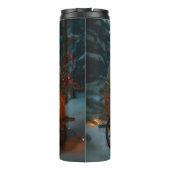 Bouteilles Isothermes Décor de Noël russe Blue Cat Snowy Sleigh (Dos)