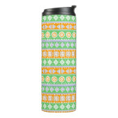 Bouteilles Isothermes Décor ethnique motif vert orange (Tourné sur la gauche)
