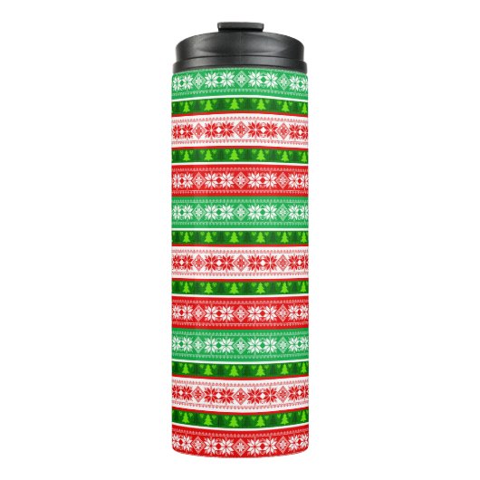 BOUTEILLES ISOTHERMES DÉCORATIONS DE NOËL DESIGN ROUGE BLANC VERT (Devant)