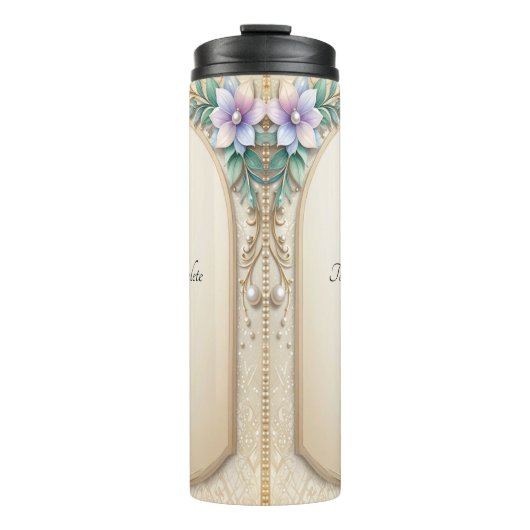 Bouteilles Isothermes Decorative Floral Frame with Pearls (Devant)