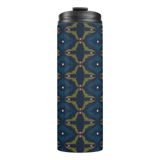 Bouteilles Isothermes Deep Blue Retro Vintage Pattern  (Devant)