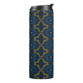 Bouteilles Isothermes Deep Blue Retro Vintage Pattern  (Tourné sur la gauche)