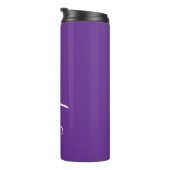Bouteilles Isothermes Deep Purple White Script Custom Thermal Tumbler (Tourné sur la droite)