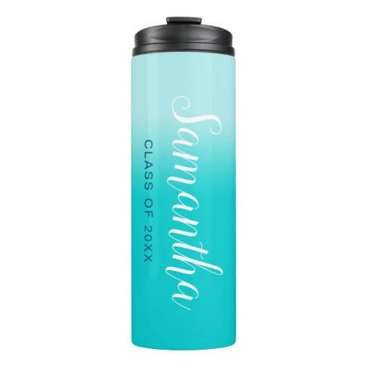 Bouteilles Isothermes Dégradé de turquoise clair à foncé pour l'année de (Devant)