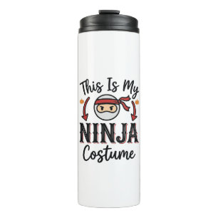 Bouteilles Isothermes Déguisement de ninja drôle Design vectoriel Hallow