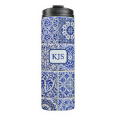 Bouteilles Isothermes Delft Look Tiles with Your Intials - Pretty Dutch  (Devant)