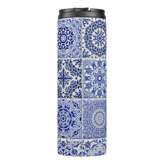 Bouteilles Isothermes Delft Look Tiles with Your Intials - Pretty Dutch  (Dos)