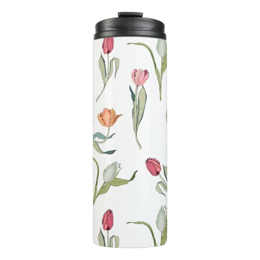 Bouteilles Isothermes Délicat Fleurs Cutes Tulipes (Devant)