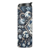 Bouteilles Isothermes Denim & Diamonds Glam Bling Bijoux Roses (Tourné sur la gauche)