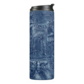 Bouteilles Isothermes Denim material, (Tourné sur la gauche)