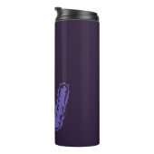 Bouteilles Isothermes Déplaisant Monogramme violet sur violet (Tourné sur la droite)