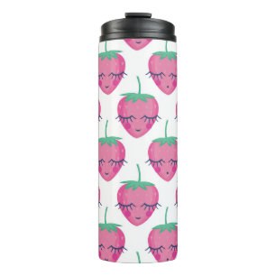 Bouteilles Isothermes Des fraises endormies, mignonnes motifs.