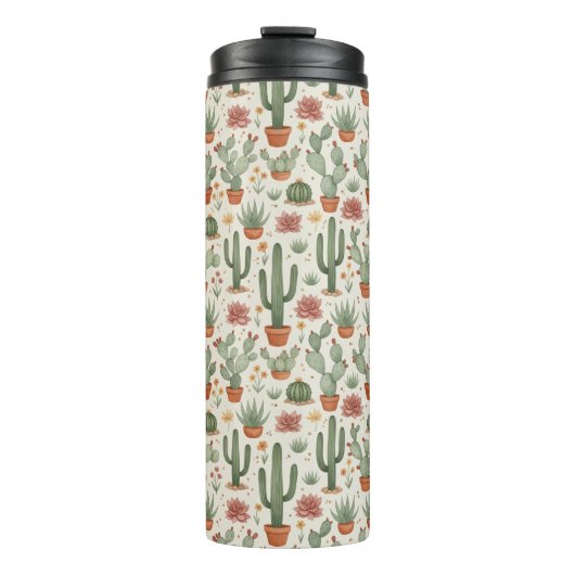 Bouteilles Isothermes Desert Cacti Succulent Seamless Pattern (Devant)