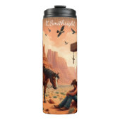 Bouteilles Isothermes Désert Cowboy Prière Cross Cheval Serene (Devant)