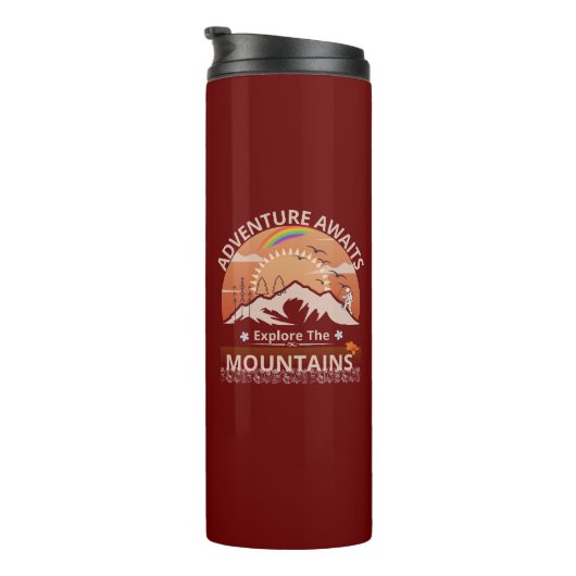 Bouteilles Isothermes Design "Adventure Await-Explore the mountain" (Tourné sur la droite)