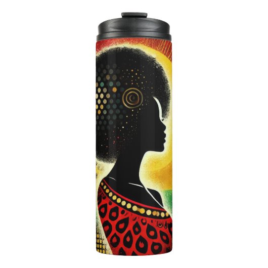 Bouteilles Isothermes Design d'art en silhouette africaine audacieuse (Devant)
