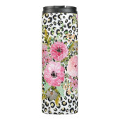 Bouteilles Isothermes Design Empreinte de léopard et floral élégant (Dos)