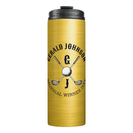 Bouteilles Isothermes Design minimaliste Élégant Golf Monogramme (Devant)