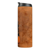 Bouteilles Isothermes Dessin d'Halloween au chat effrayé sur Citrouille (Tourné sur la droite)