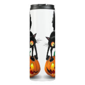 Bouteilles Isothermes Dessin d'Halloween au chat effrayé sur Citrouille (Dos)
